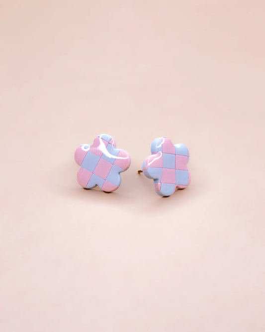 LOLA STUDS - Sky & Blush