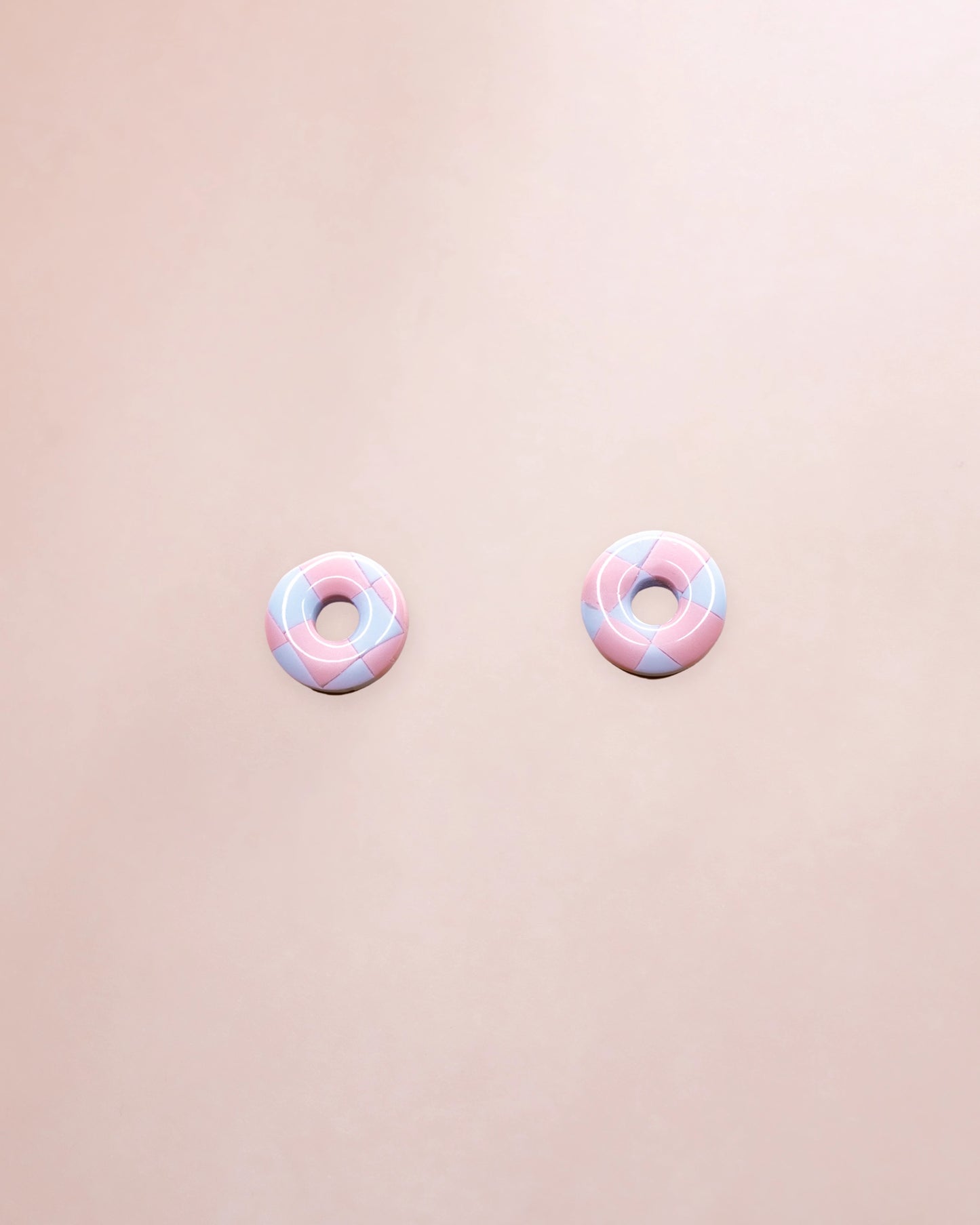 IDA HOOPS - Sky & Blush Checkerboard