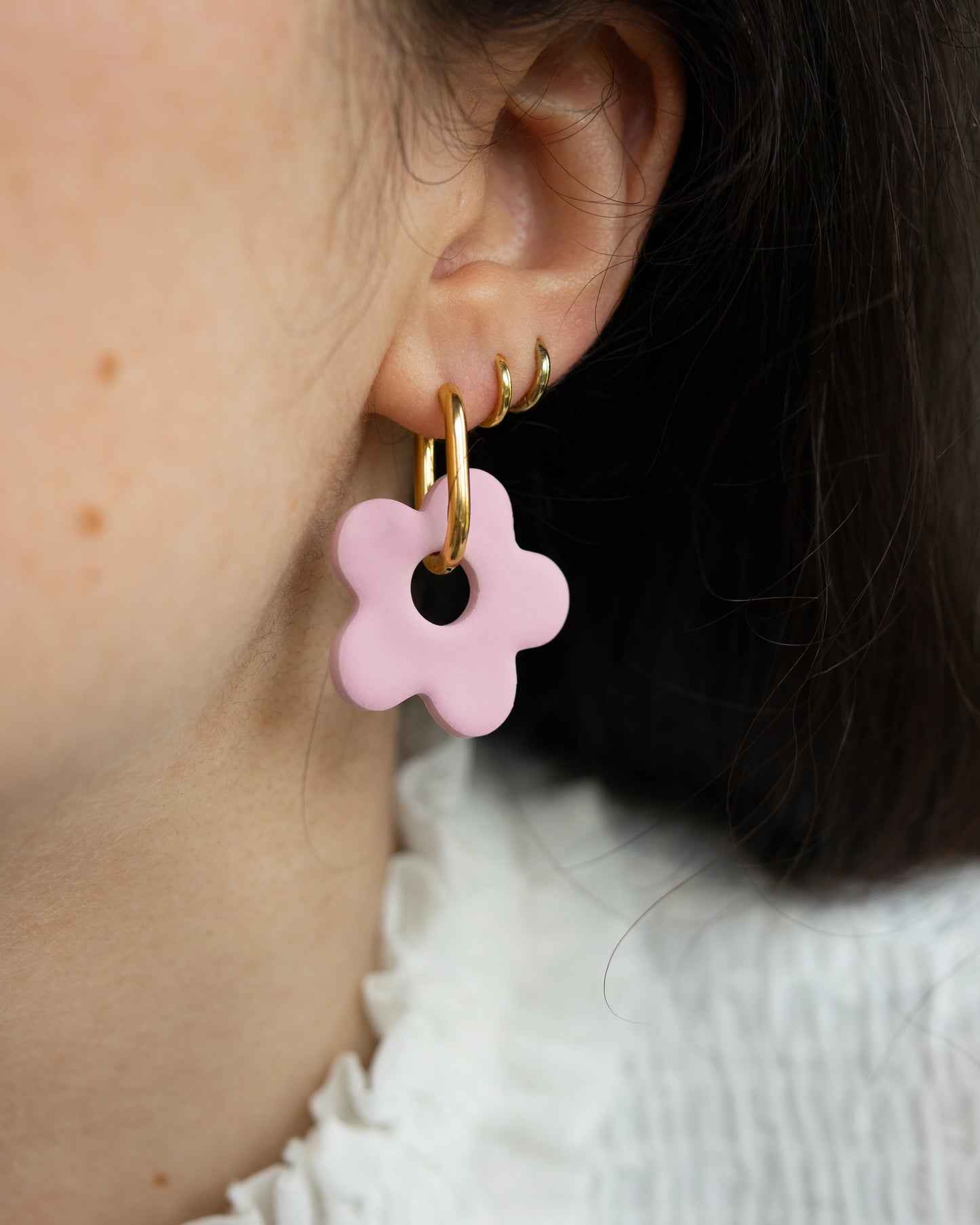 NINA XL HOOPS - Blush