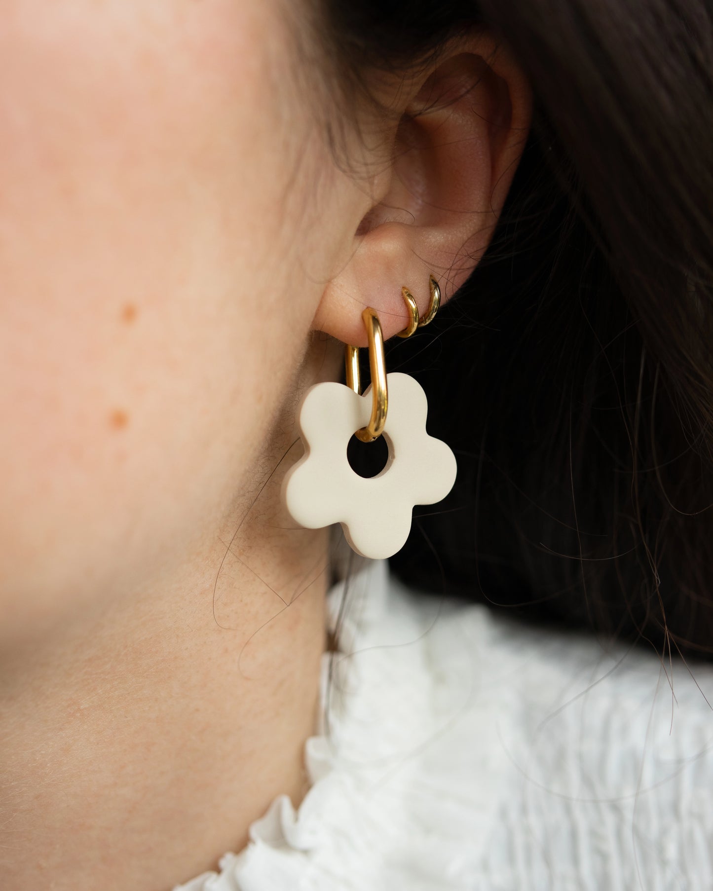 NINA XL HOOPS - Nude