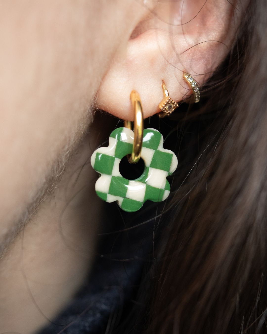 COLETTE HOOPS - Forest Checkerboard