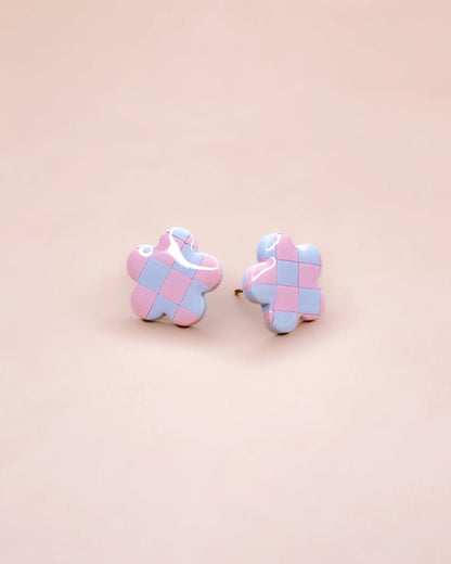 LOLA STUDS - Sky & Blush