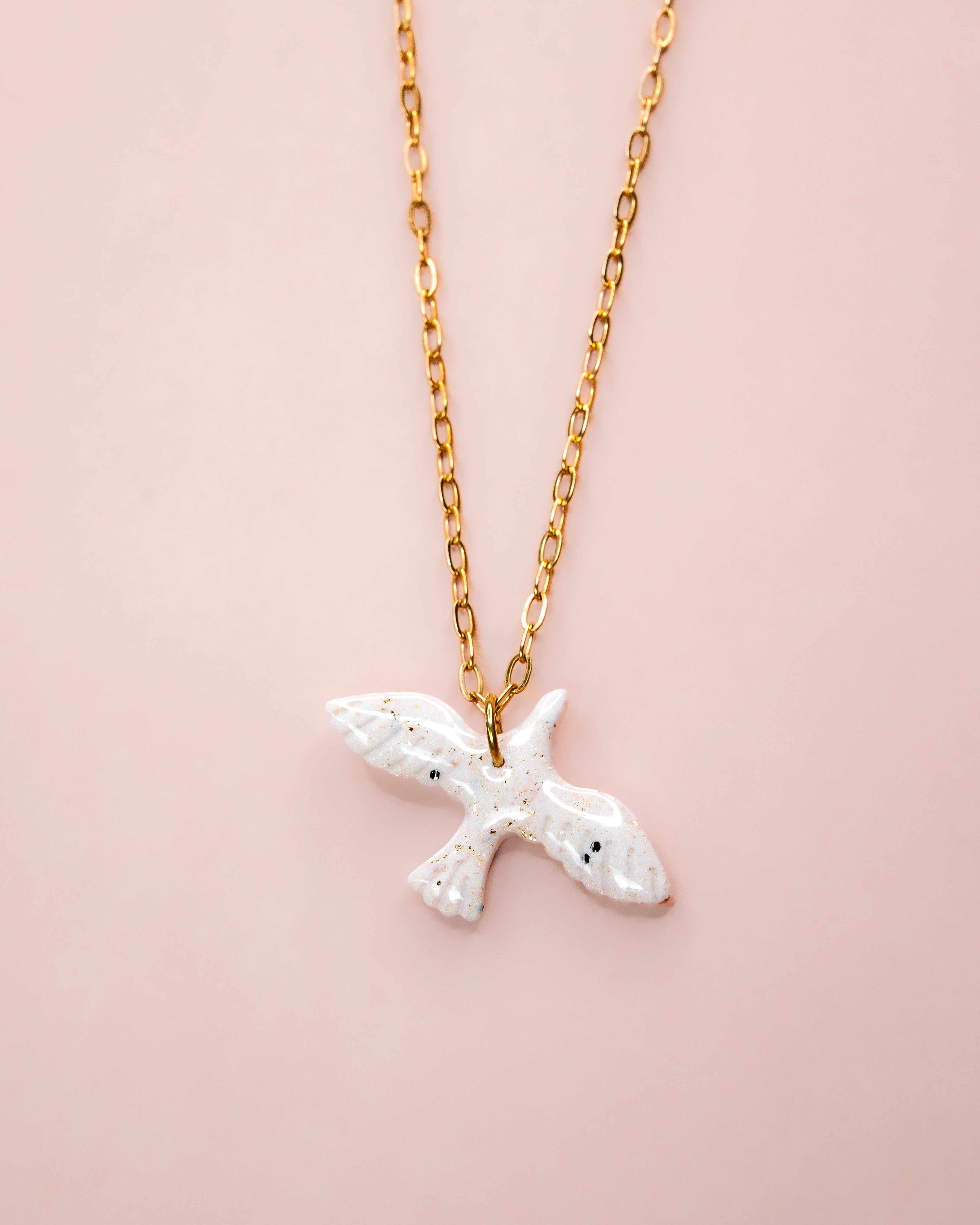 Collier oiseau collier en acier inoxydable or Judy Orion