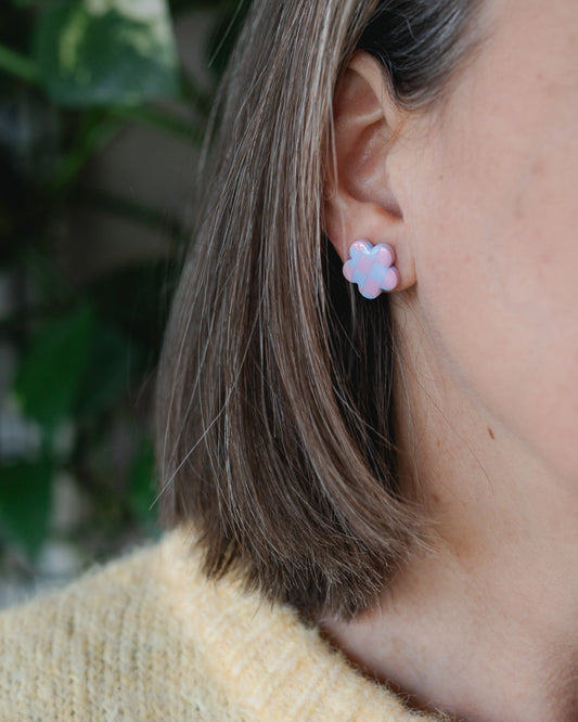 LOLA STUDS - Sky & Blush
