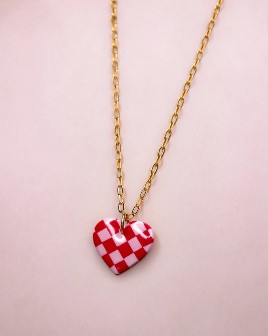 ZOLA NECKLACE - Checkerboard Ruby