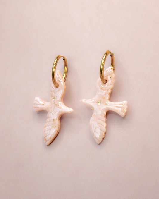 Boucle d'oreille oiseau créoles Judy Pétale