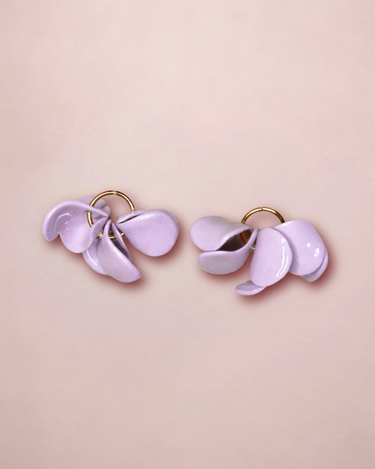 DAPHNE CREOLE HOOP EARRINGS - Lilac