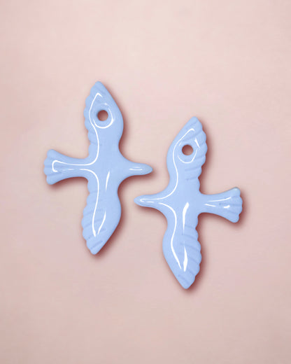 Boucle d'oreille oiseau Judy bleu ciel